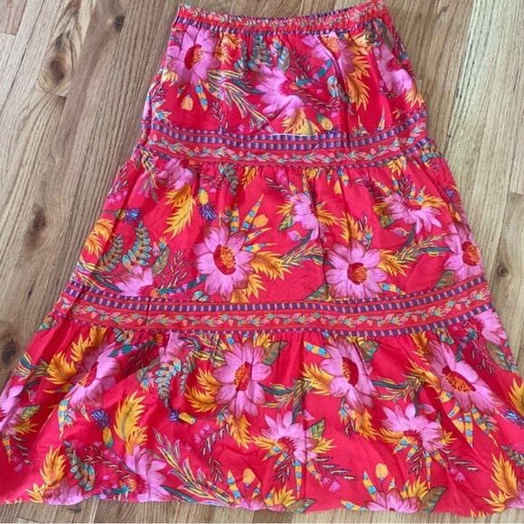 Rachel by Rachel Roy Red Tropical Midi Skirt, Size L - Picture 2 of 7